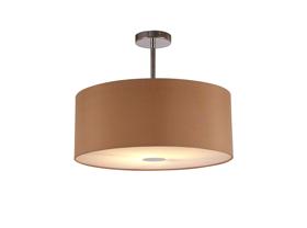 DK0108  Baymont 50cm Semi Flush 1 Light Polished Chrome, Antique Gold/Ruby, Frosted Diffuser